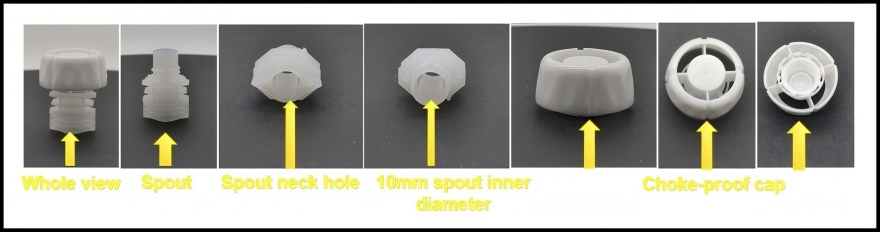 Characteristic of food pouch packaging spout and baby food pouches caps (HL100Z)